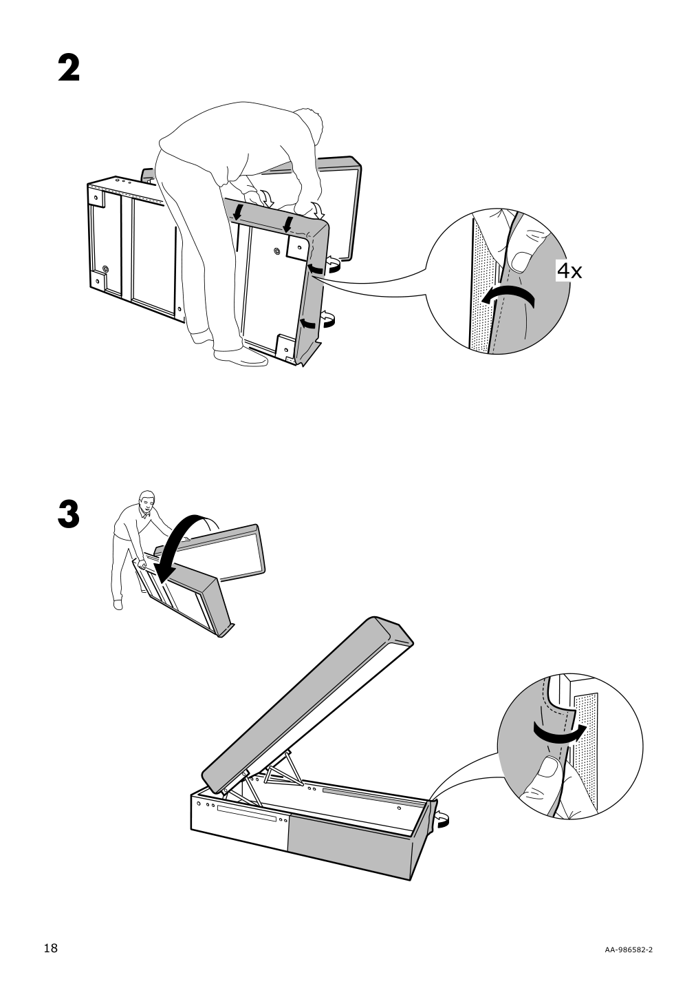 Assembly instructions for IKEA Friheten chaise for sleeper sectional bomstad black | Page 18 - IKEA FRIHETEN sleeper sectional,3 seat w/storage 692.168.18