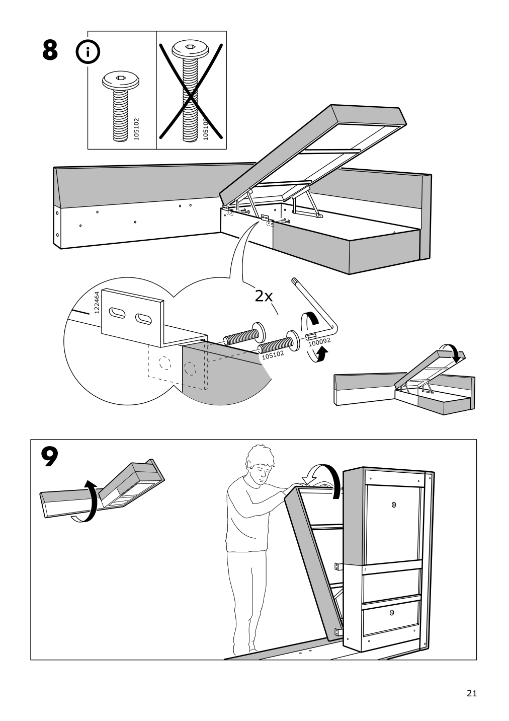 Assembly instructions for IKEA Friheten chaise for sleeper sectional bomstad black | Page 21 - IKEA FRIHETEN sleeper sectional,3 seat w/storage 692.168.18