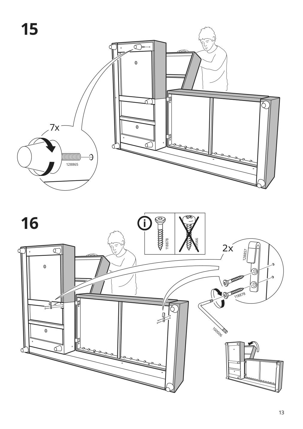 Assembly instructions for IKEA Friheten chaise for sleeper sectional hyllie beige | Page 13 - IKEA FRIHETEN sleeper sectional,3 seat w/storage 292.975.62