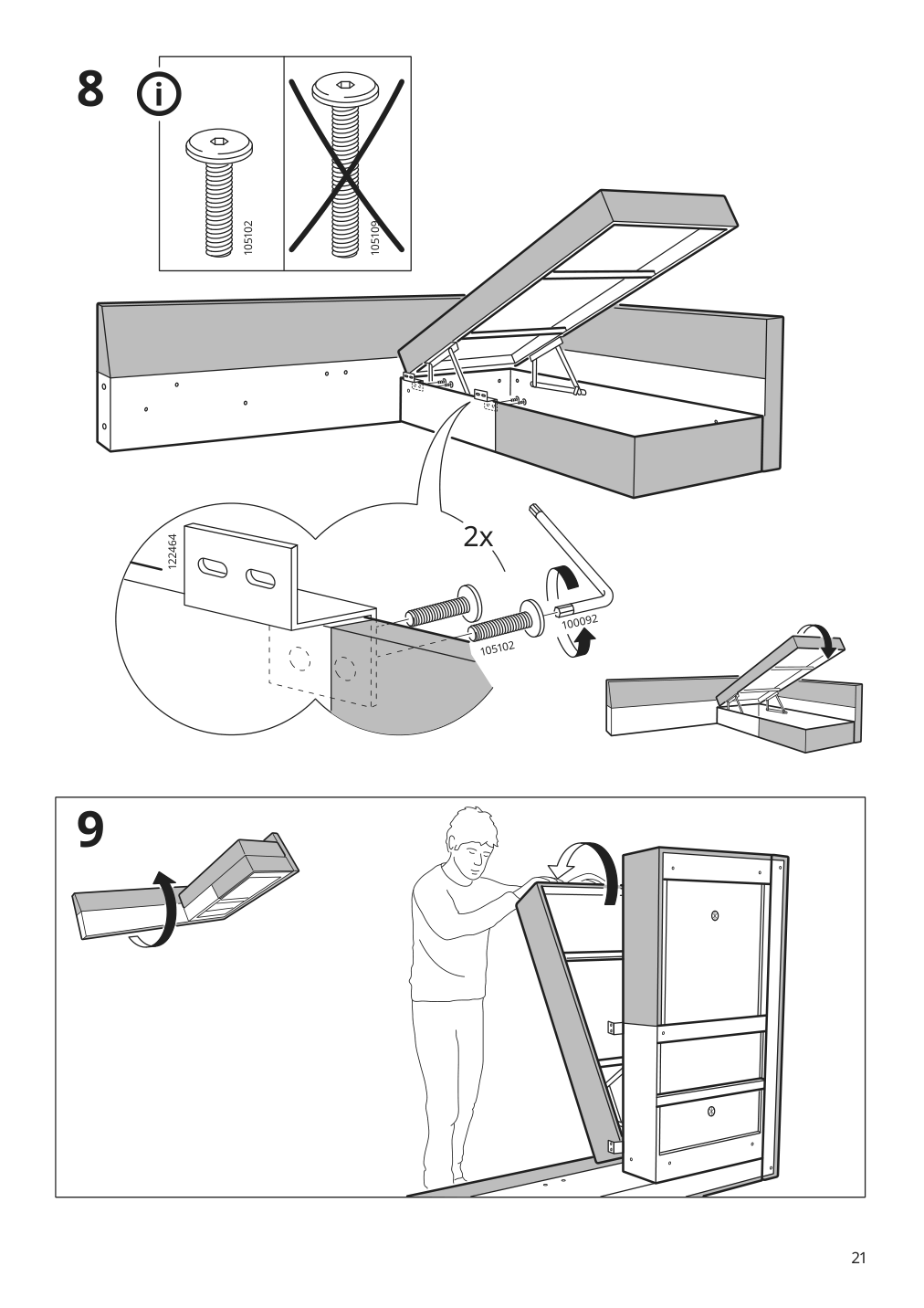 Assembly instructions for IKEA Friheten chaise for sleeper sectional hyllie beige | Page 21 - IKEA FRIHETEN sleeper sectional,3 seat w/storage 292.975.62