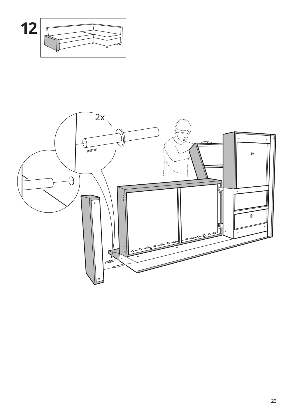 Assembly instructions for IKEA Friheten chaise for sleeper sectional hyllie beige | Page 23 - IKEA FRIHETEN sleeper sectional,3 seat w/storage 292.975.62