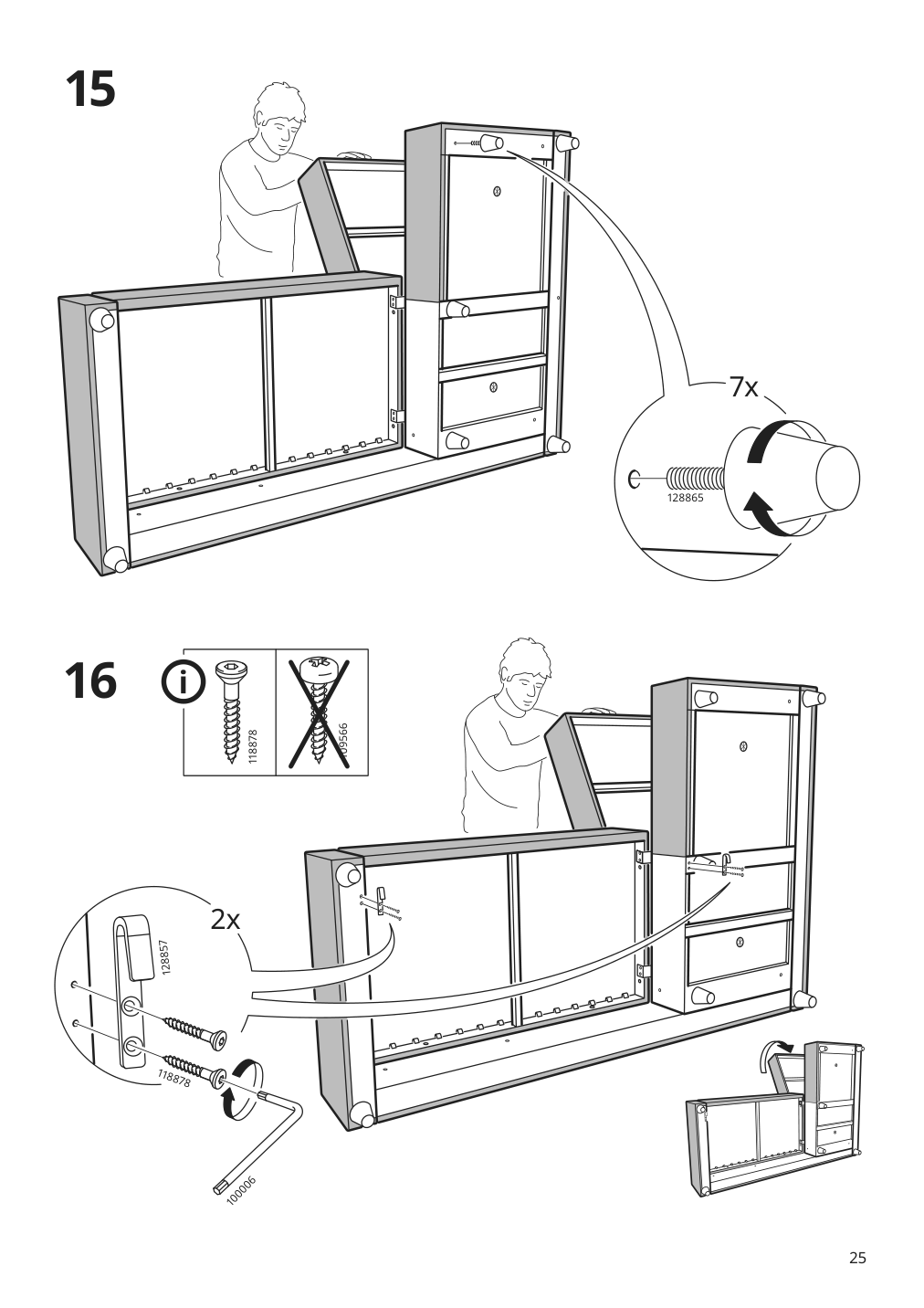 Assembly instructions for IKEA Friheten chaise for sleeper sectional hyllie beige | Page 25 - IKEA FRIHETEN sleeper sectional,3 seat w/storage 292.975.62