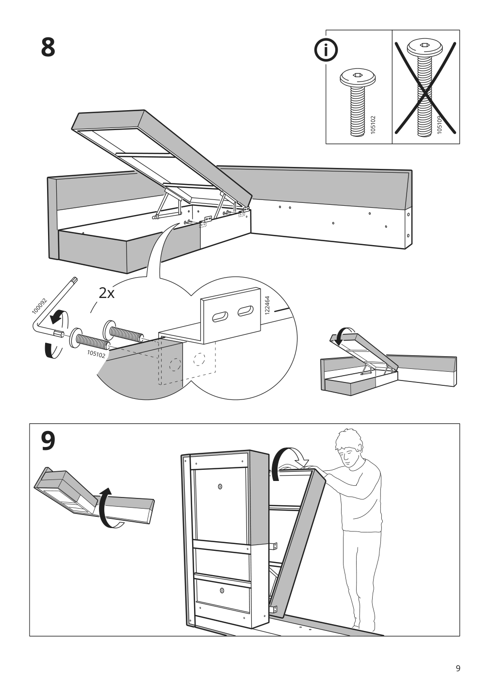 Assembly instructions for IKEA Friheten chaise for sleeper sectional hyllie beige | Page 9 - IKEA FRIHETEN sleeper sectional,3 seat w/storage 292.975.62