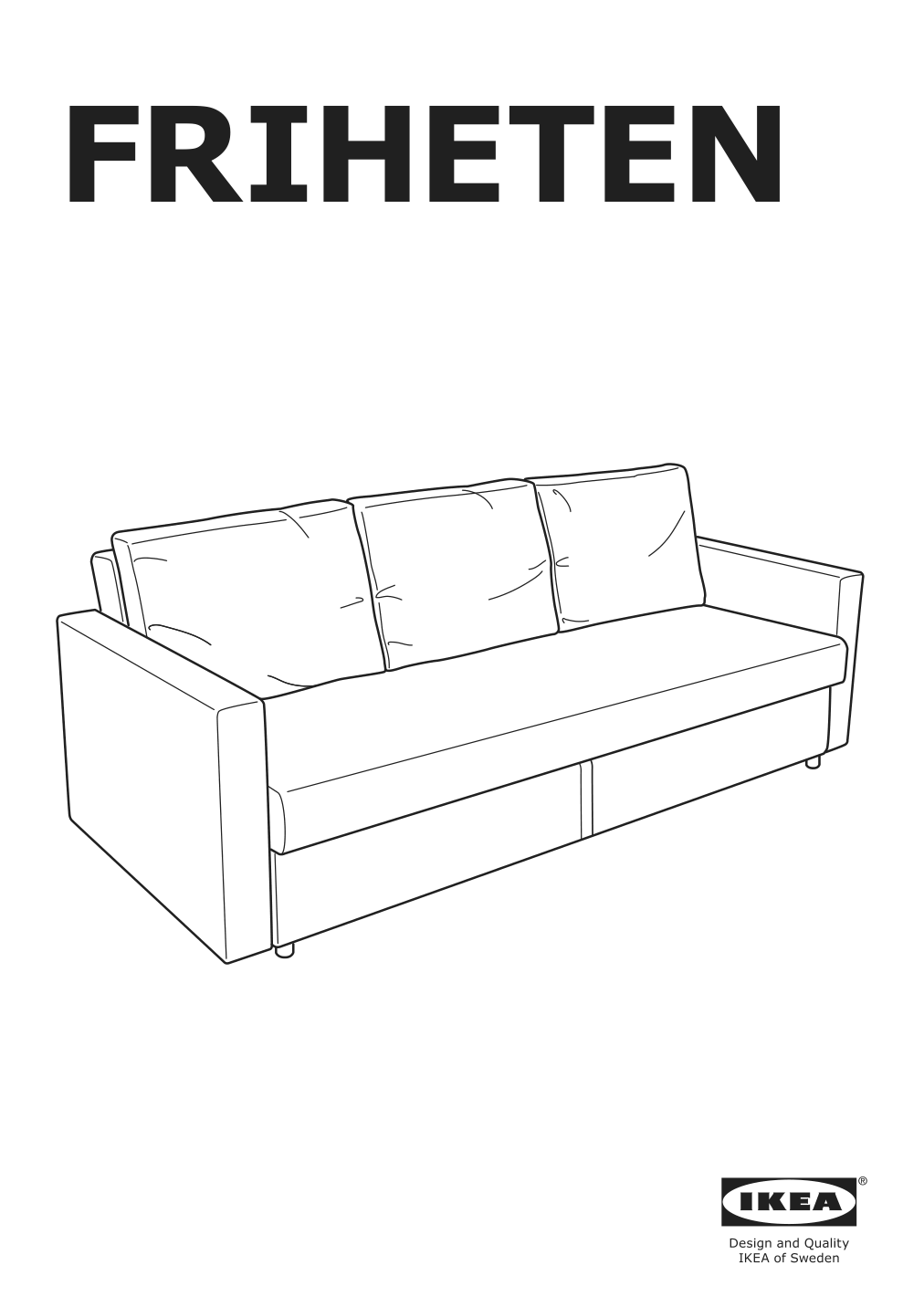 Assembly instructions for IKEA Friheten sleeper sofa hyllie beige | Page 1 - IKEA FRIHETEN sleeper sofa 004.317.16