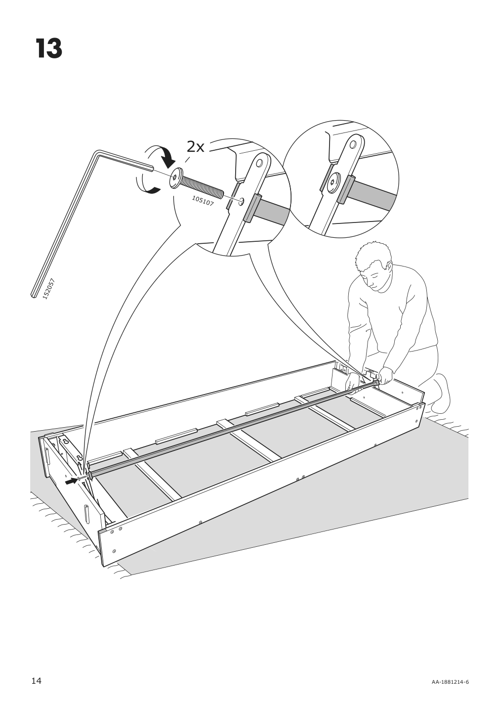 Assembly instructions for IKEA Friheten sleeper sofa skiftebo dark gray | Page 14 - IKEA FRIHETEN sleeper sofa 503.411.48