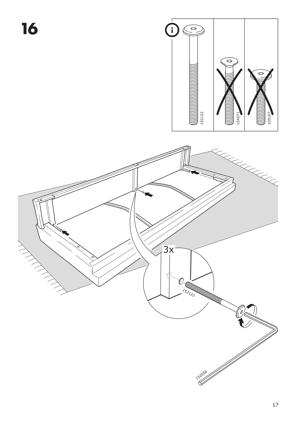 Assembly instructions for IKEA Friheten sleeper sofa skiftebo dark gray | Page 17 - IKEA FRIHETEN sleeper sofa 503.411.48