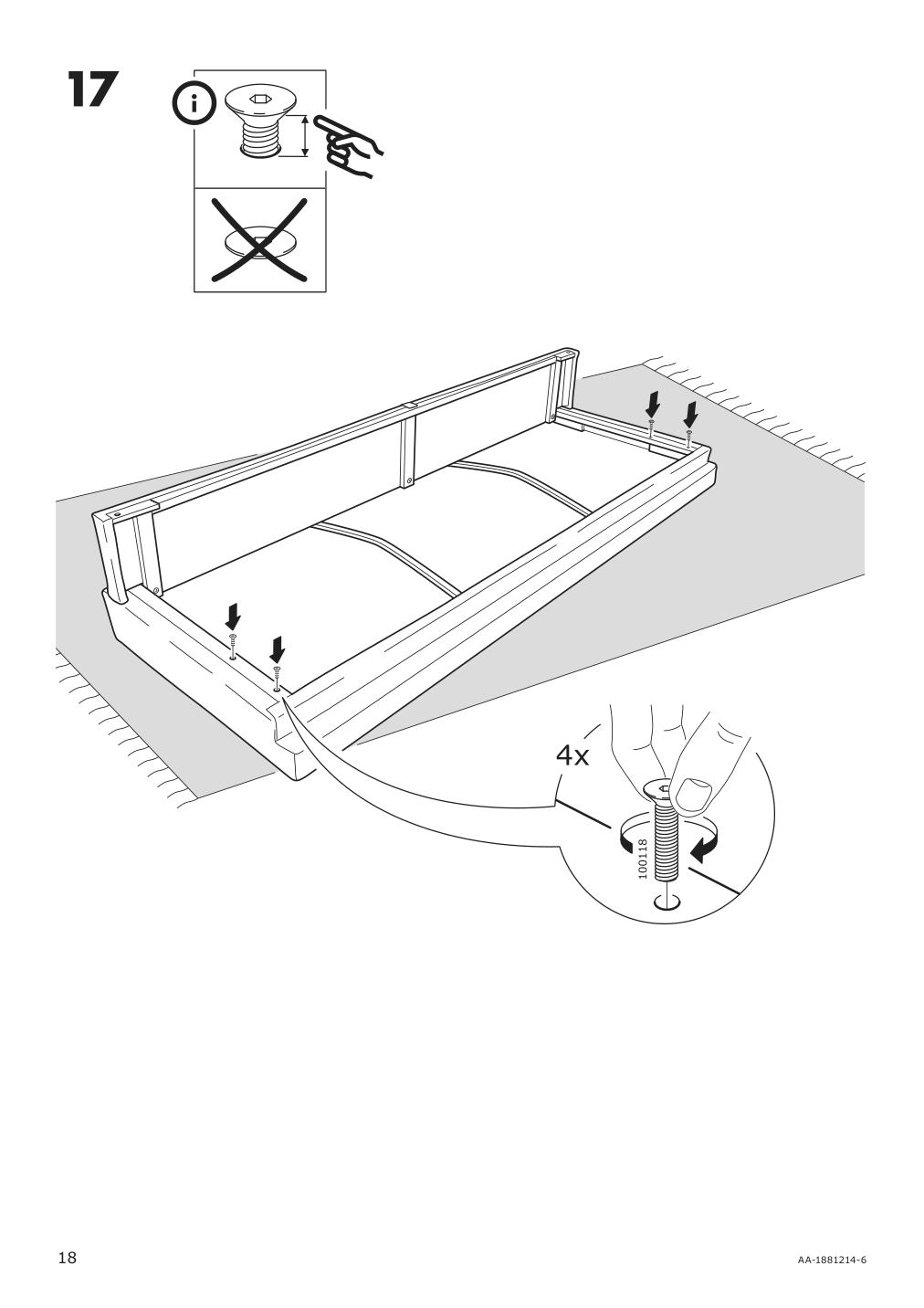 Assembly instructions for IKEA Friheten sleeper sofa skiftebo dark gray | Page 18 - IKEA FRIHETEN sleeper sofa 503.411.48