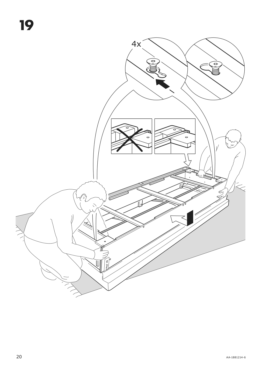 Assembly instructions for IKEA Friheten sleeper sofa hyllie beige | Page 20 - IKEA FRIHETEN sleeper sofa 004.317.16