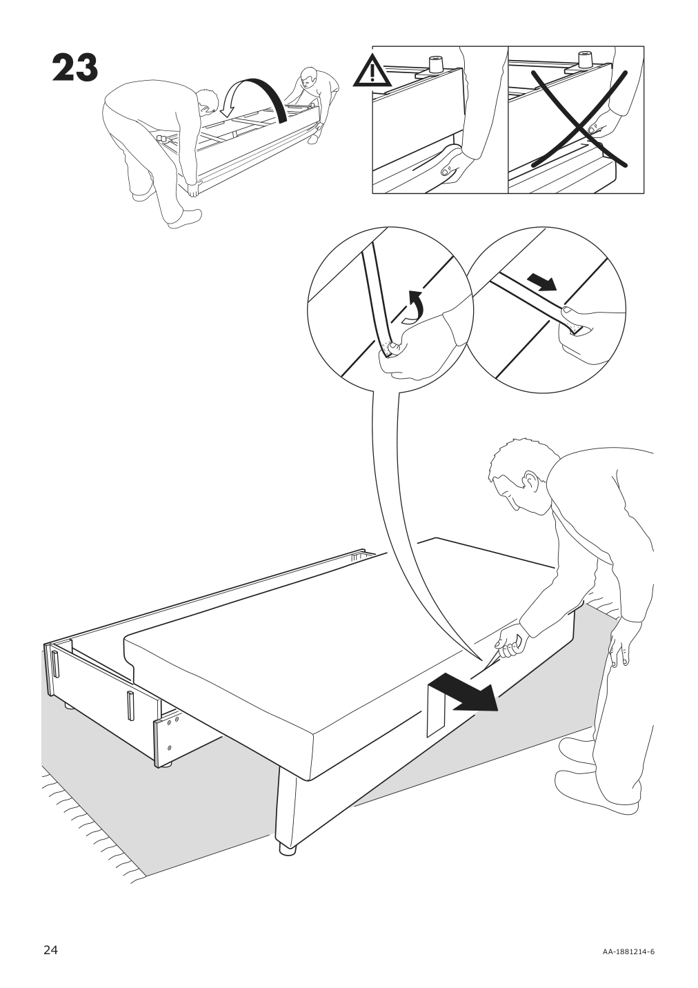 Assembly instructions for IKEA Friheten sleeper sofa skiftebo dark gray | Page 24 - IKEA FRIHETEN sleeper sofa 503.411.48