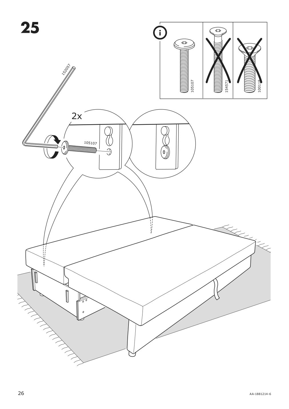 Assembly instructions for IKEA Friheten sleeper sofa hyllie beige | Page 26 - IKEA FRIHETEN sleeper sofa 004.317.16