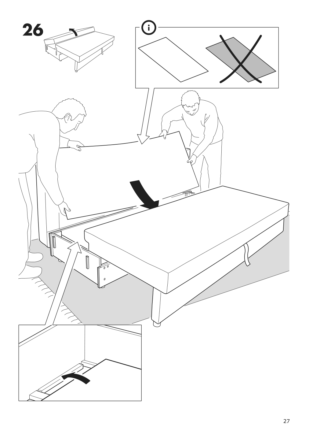 Assembly instructions for IKEA Friheten sleeper sofa skiftebo dark gray | Page 27 - IKEA FRIHETEN sleeper sofa 503.411.48