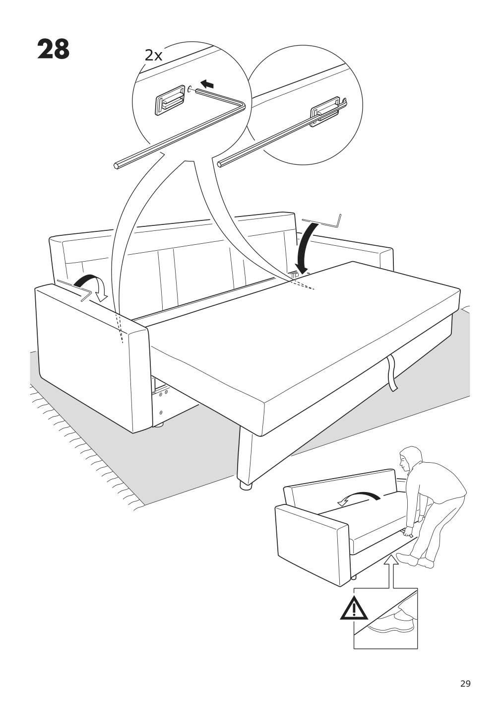 Assembly instructions for IKEA Friheten sleeper sofa skiftebo dark gray | Page 29 - IKEA FRIHETEN sleeper sofa 503.411.48