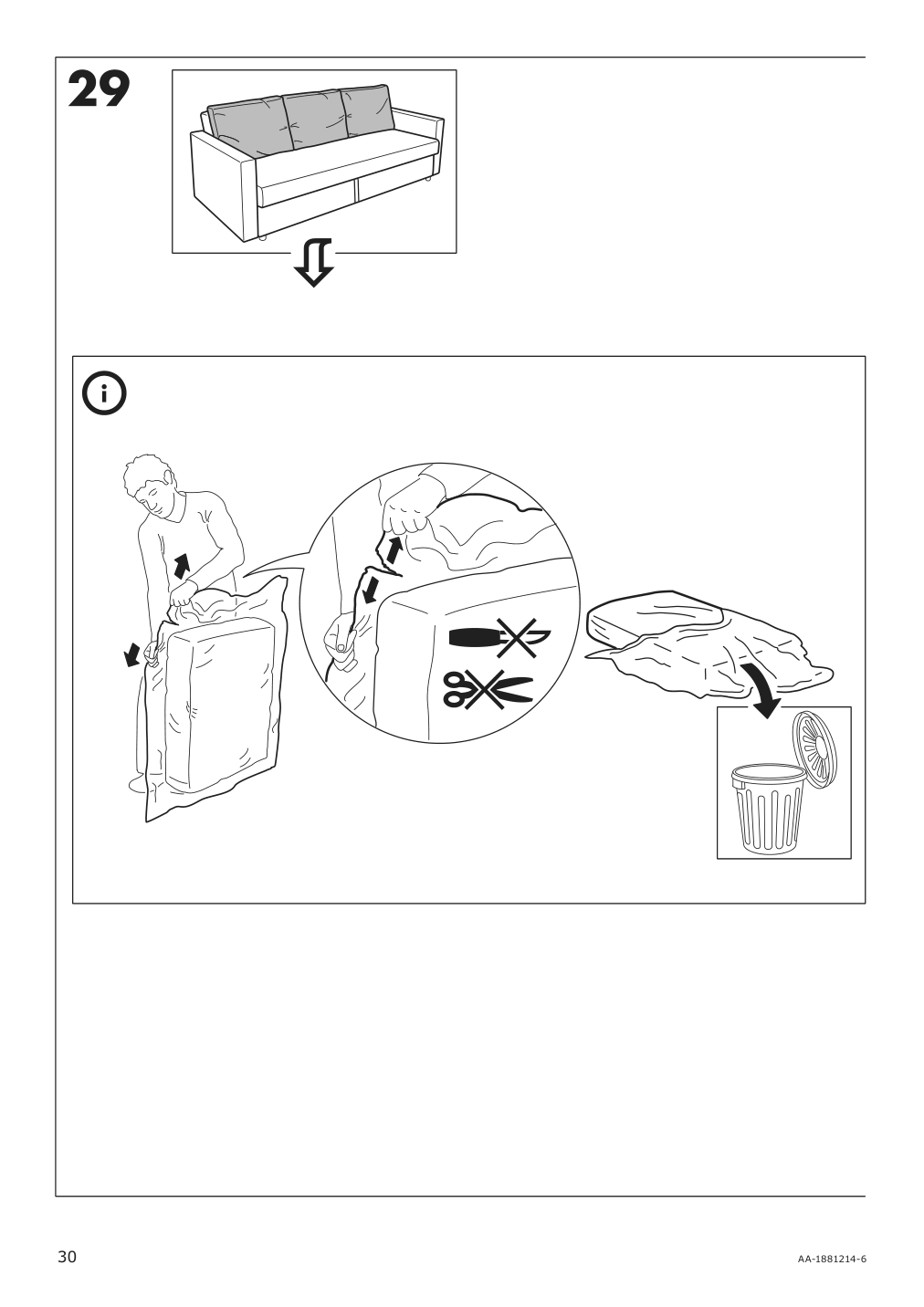 Assembly instructions for IKEA Friheten sleeper sofa skiftebo dark gray | Page 30 - IKEA FRIHETEN sleeper sofa 503.411.48