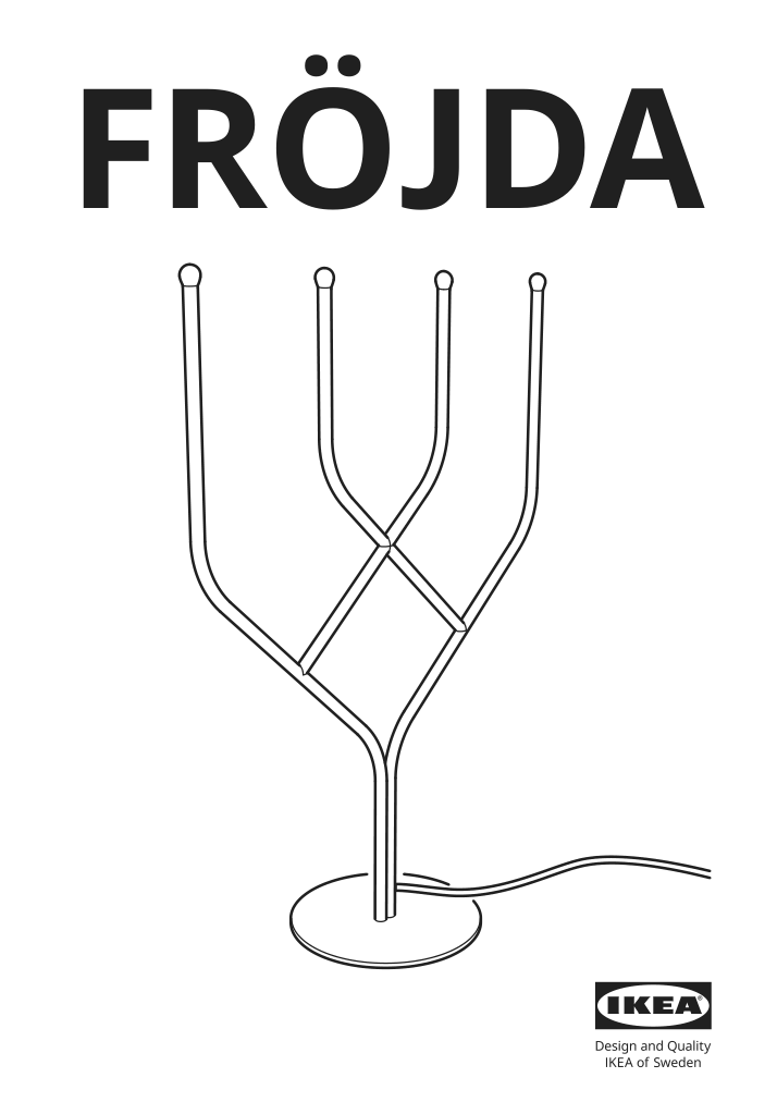 Assembly instructions for IKEA Froejda led 4 arm candelabra metal white | Page 1 - IKEA FRÖJDA LED 4 arm candelabra 105.824.70