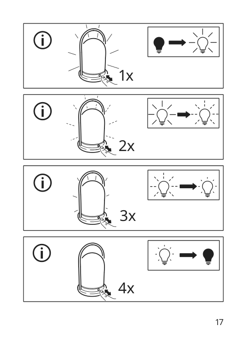 Assembly instructions for IKEA Froejda led lantern battery operated outdoor dimmable black | Page 17 - IKEA FRÖJDA LED lantern 805.821.55