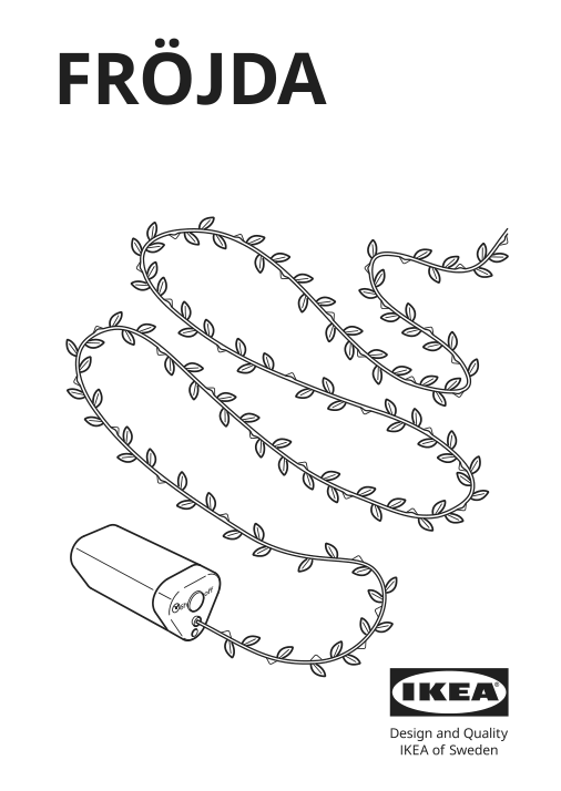 Assembly instructions for IKEA Froejda led string light with 40 lights battery operated leaf white | Page 1 - IKEA FRÖJDA LED string light with 40 lights 305.821.48