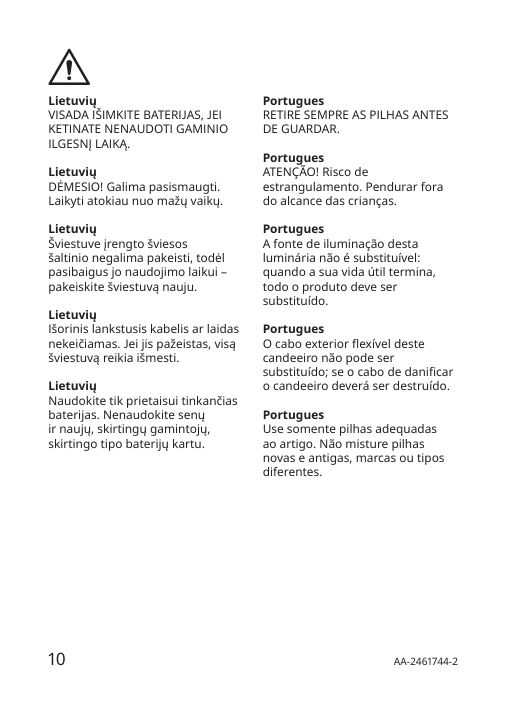 Assembly instructions for IKEA Froejda led string light with 40 lights battery operated leaf white | Page 10 - IKEA FRÖJDA LED string light with 40 lights 305.821.48