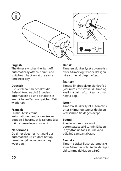 Assembly instructions for IKEA Froejda led string light with 40 lights battery operated leaf white | Page 22 - IKEA FRÖJDA LED string light with 40 lights 305.821.48