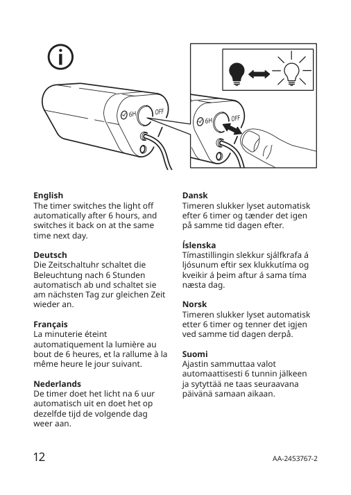 Assembly instructions for IKEA Froejda pendant lamp battery operated white | Page 12 - IKEA FRÖJDA pendant lamp 505.821.52