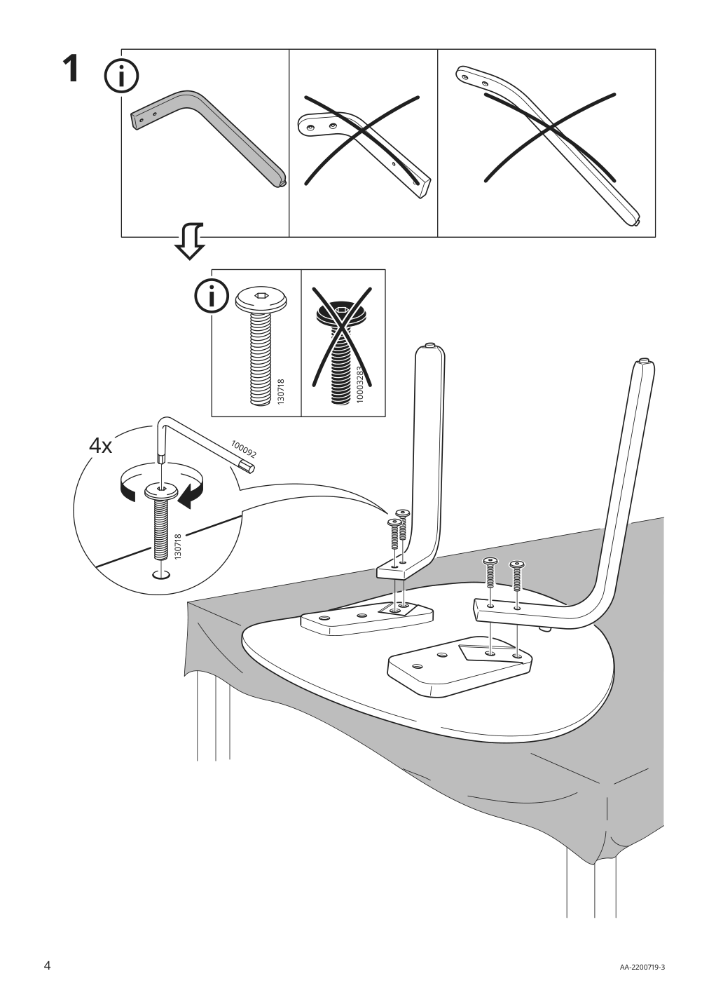 Assembly instructions for IKEA Froeset chair red stained oak veneer | Page 4 - IKEA FRÖSET chair 204.296.04