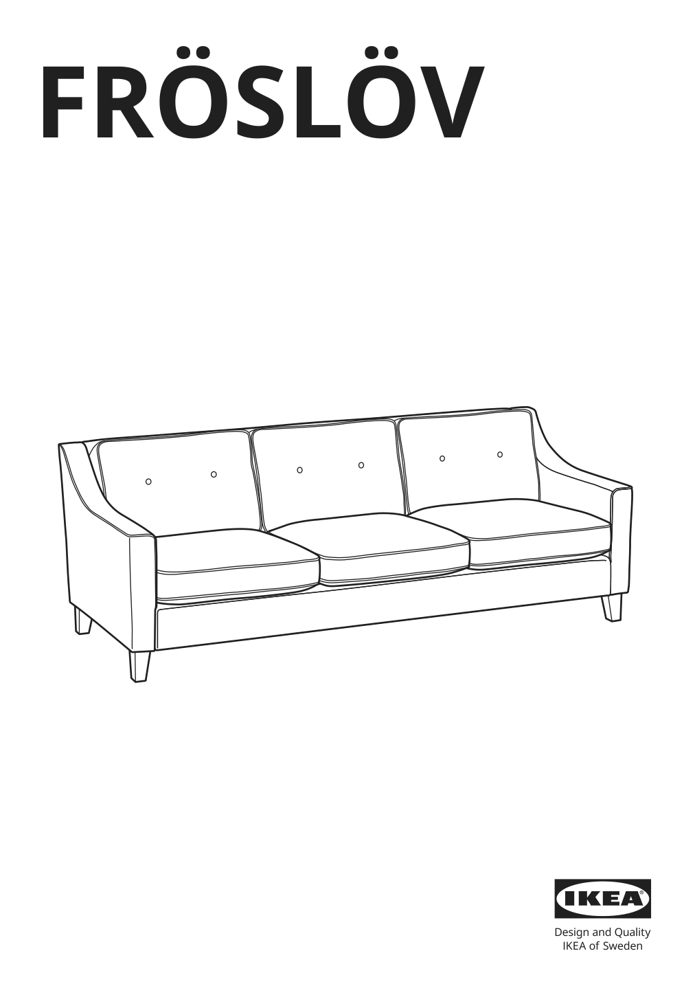 Assembly instructions for IKEA Froesloev sofa hyllie dark gray | Page 1 - IKEA FRÖSLÖV sofa 405.115.32