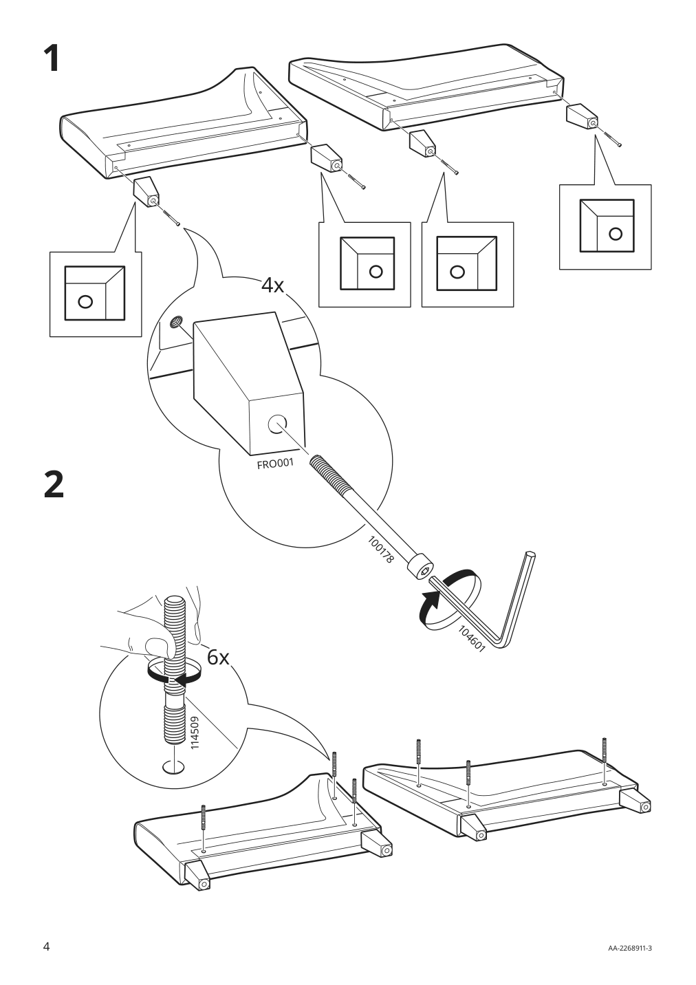 Assembly instructions for IKEA Froesloev sofa hyllie dark gray | Page 4 - IKEA FRÖSLÖV sofa 405.115.32