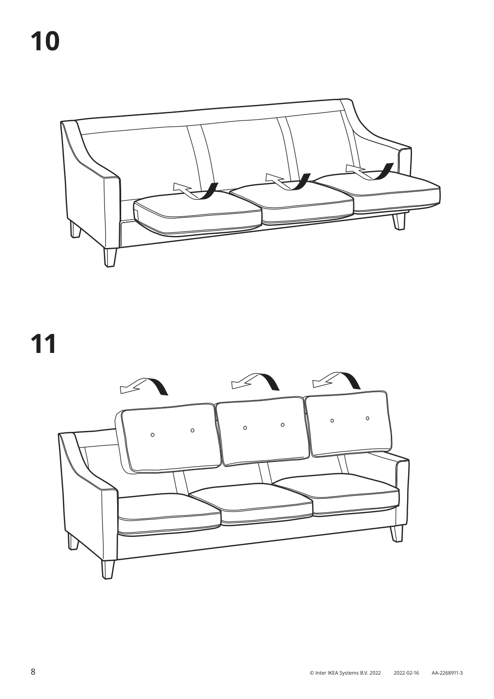 Assembly instructions for IKEA Froesloev sofa hyllie dark gray | Page 8 - IKEA FRÖSLÖV sofa 405.115.32