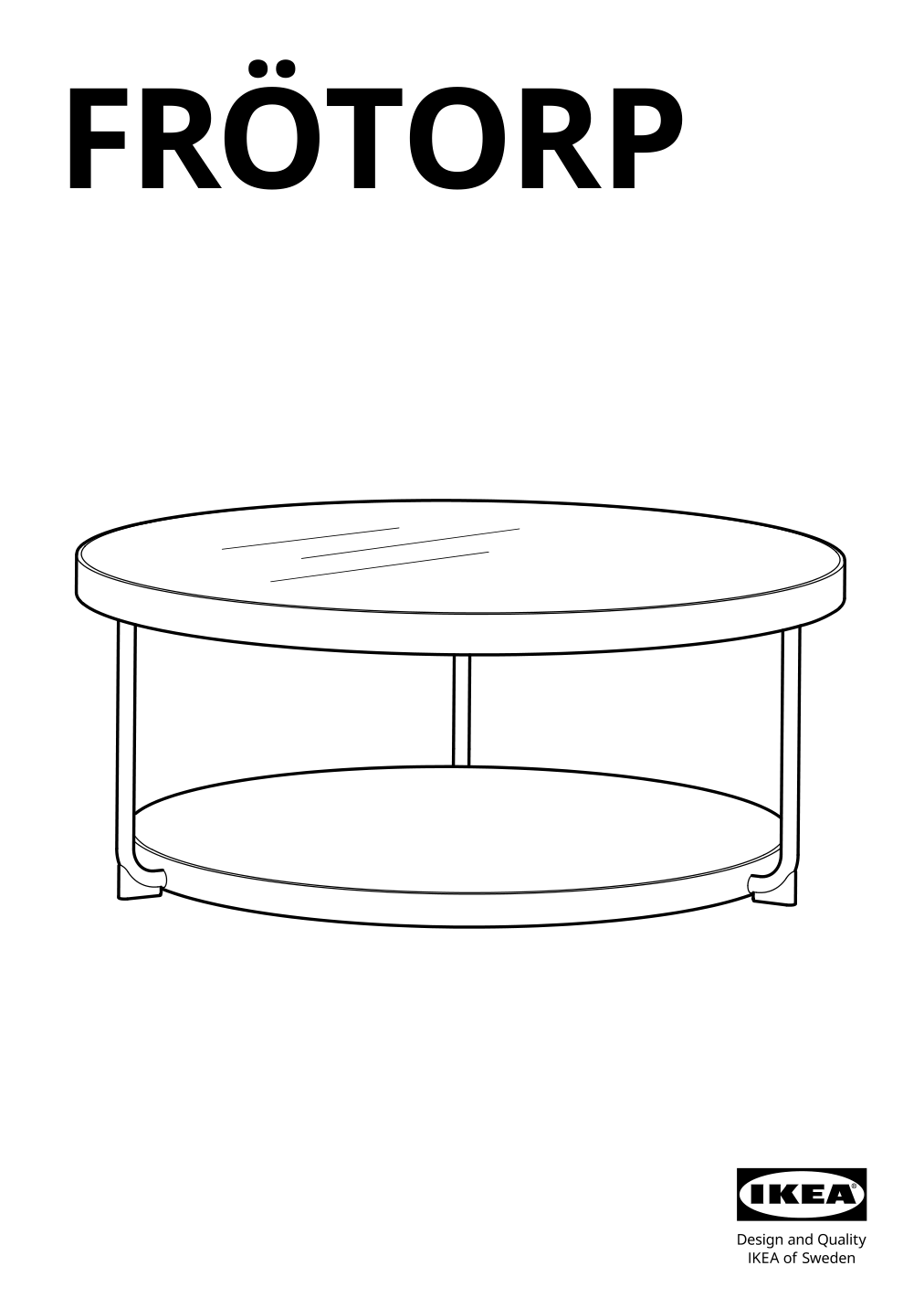 Assembly instructions for IKEA Froetorp coffee table anthracite marble effect black glass | Page 1 - IKEA FRÖTORP coffee table 704.975.82