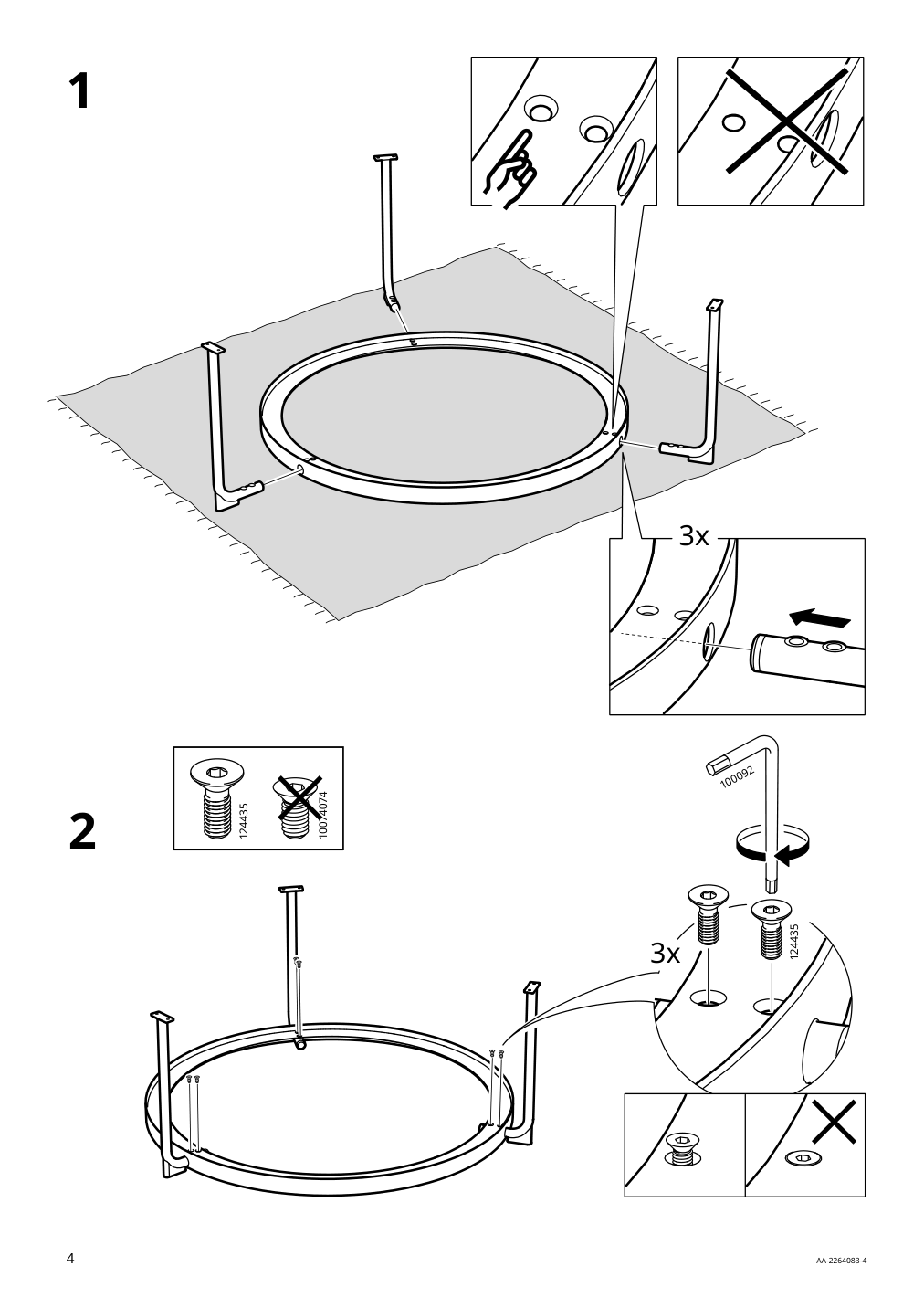 Assembly instructions for IKEA Froetorp coffee table anthracite marble effect black glass | Page 4 - IKEA FRÖTORP coffee table 704.975.82