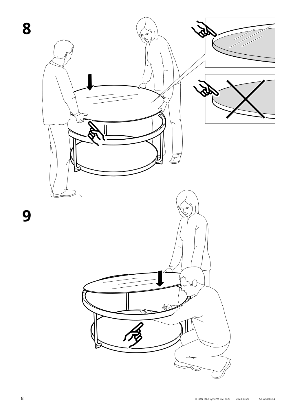 Assembly instructions for IKEA Froetorp coffee table anthracite marble effect black glass | Page 8 - IKEA FRÖTORP coffee table 704.975.82