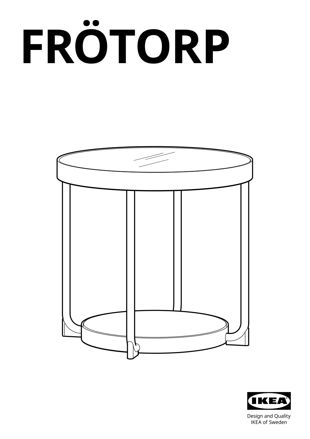 Assembly instructions for IKEA Froetorp side table anthracite marble effect black glass | Page 1 - IKEA FRÖTORP side table 104.922.76