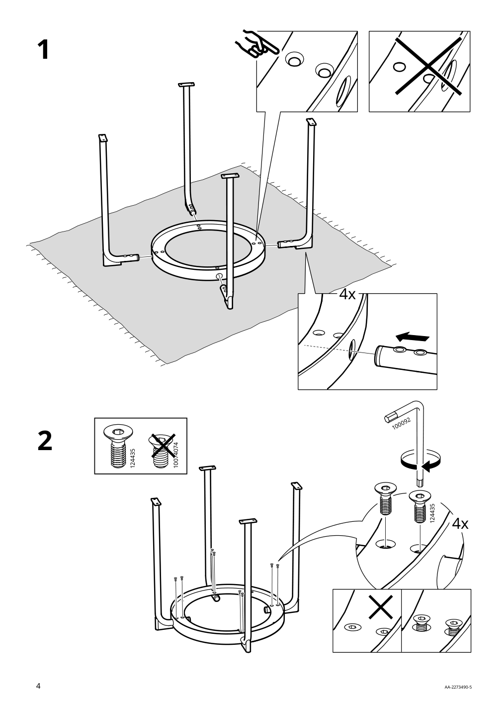 Assembly instructions for IKEA Froetorp side table anthracite marble effect black glass | Page 4 - IKEA FRÖTORP side table 104.922.76