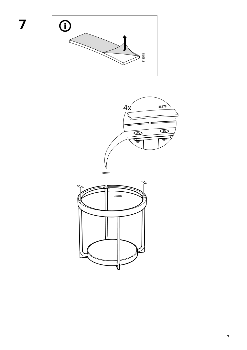 Assembly instructions for IKEA Froetorp side table anthracite marble effect black glass | Page 7 - IKEA FRÖTORP side table 104.922.76