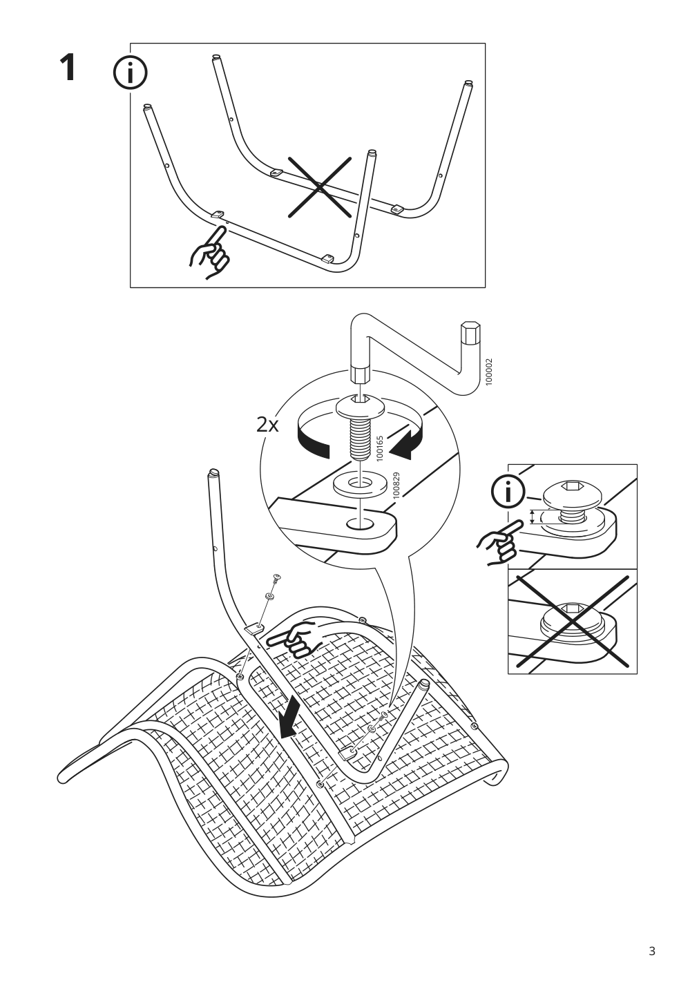 Assembly instructions for IKEA Fryksas armchair rattan | Page 3 - IKEA FRYKSÅS chair with cushion 295.631.55