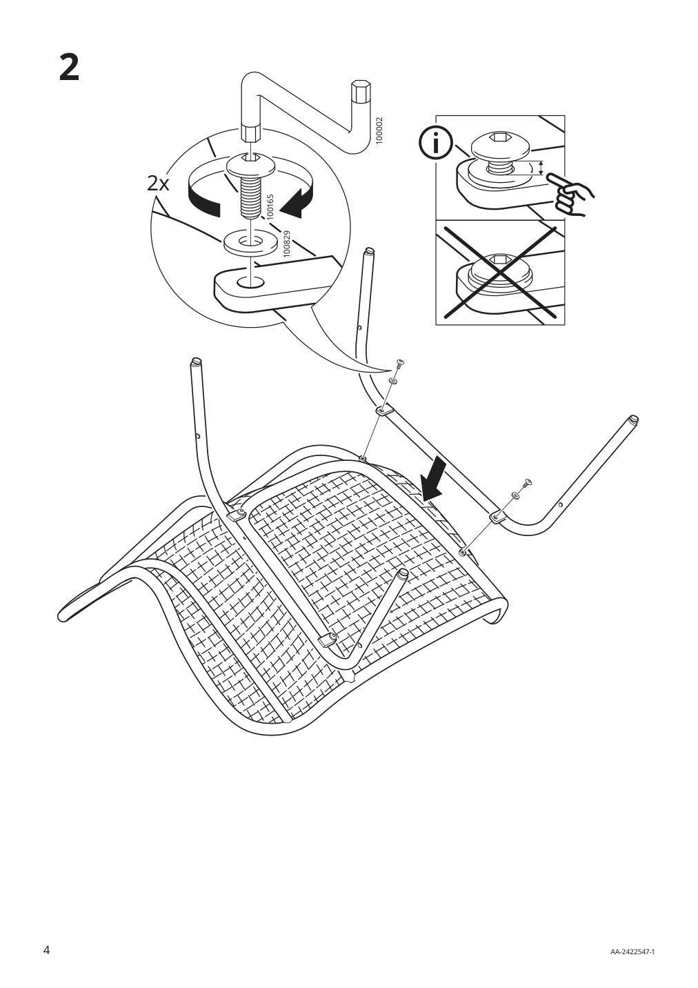 Assembly instructions for IKEA Fryksas armchair rattan | Page 4 - IKEA FRYKSÅS chair with cushion 295.631.55