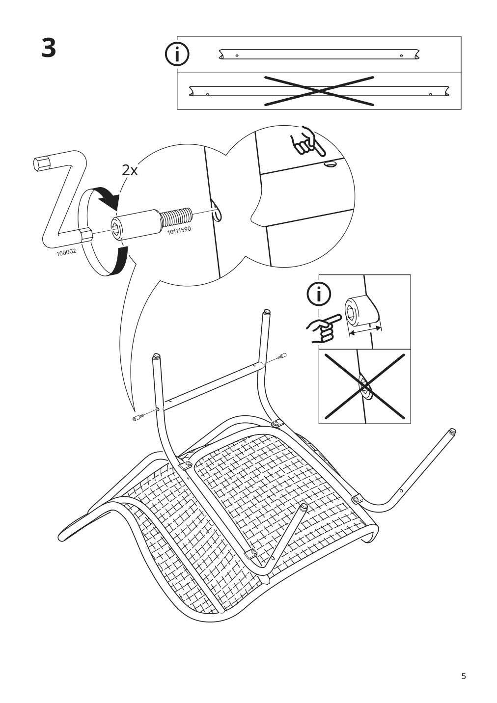 Assembly instructions for IKEA Fryksas armchair rattan | Page 5 - IKEA FRYKSÅS chair with cushion 295.631.55