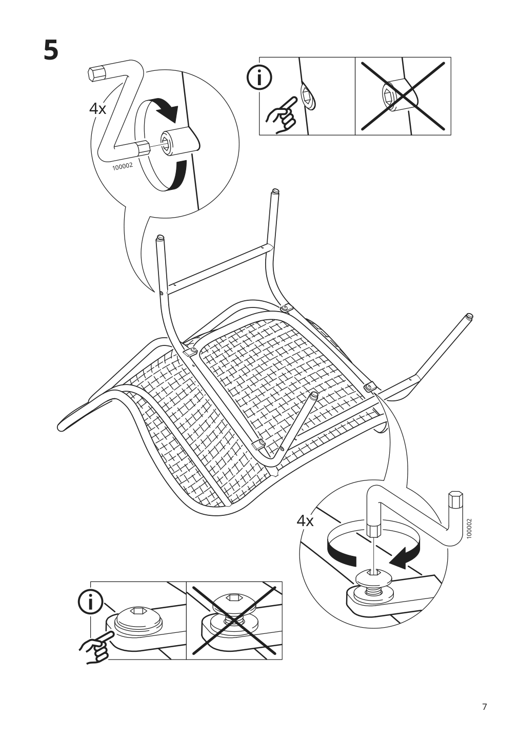 Assembly instructions for IKEA Fryksas armchair rattan | Page 7 - IKEA FRYKSÅS chair with cushion 295.631.55