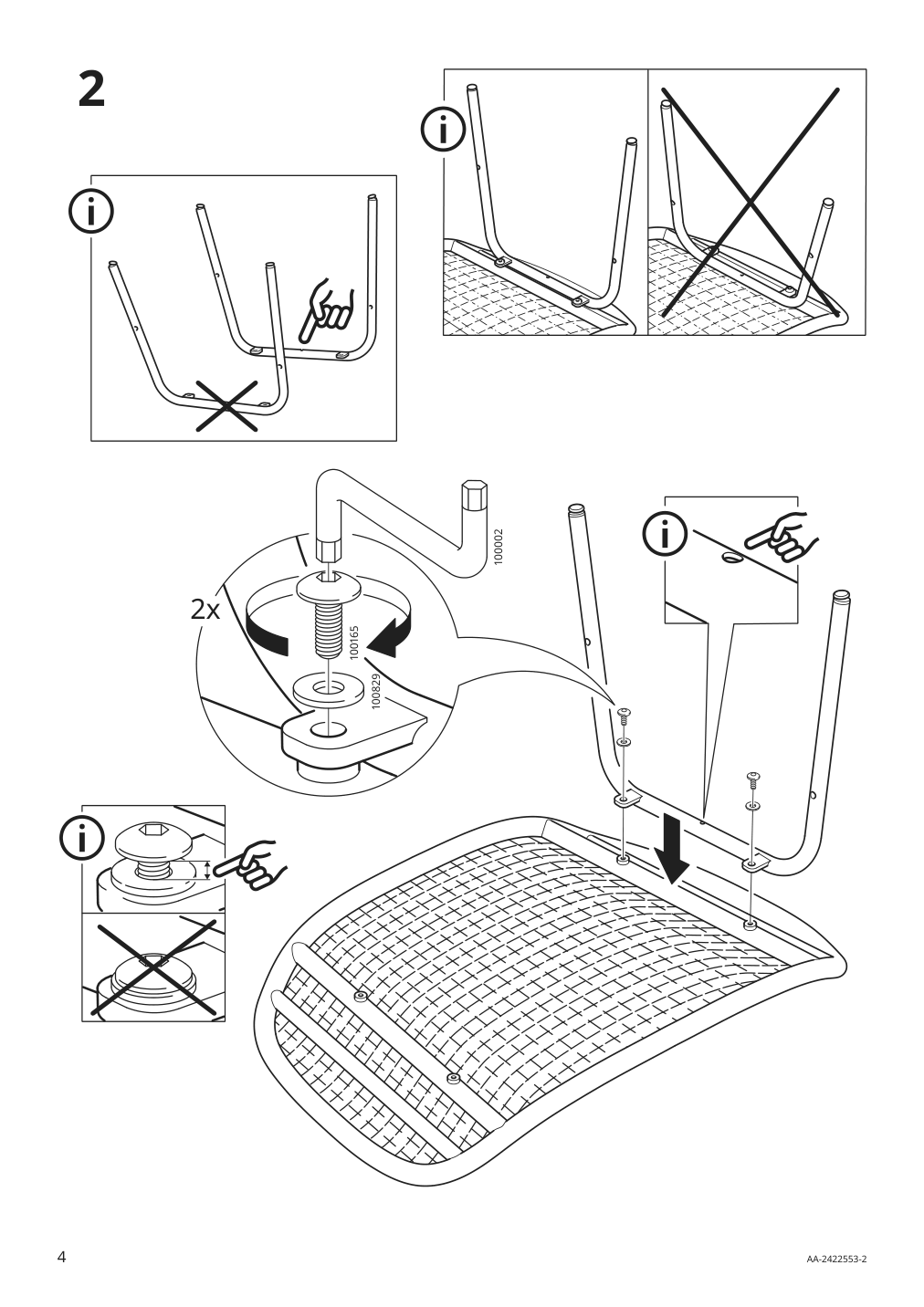 Assembly instructions for IKEA Fryksas ottoman rattan | Page 4 - IKEA FRYKSÅS armchair and ottoman 395.631.69