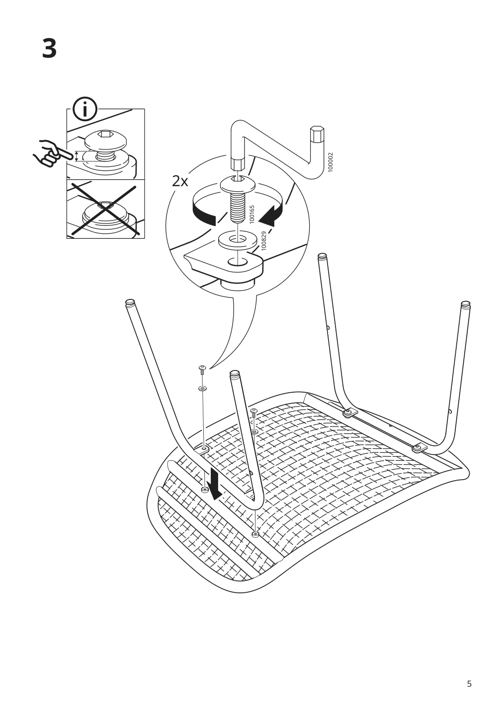 Assembly instructions for IKEA Fryksas ottoman rattan | Page 5 - IKEA FRYKSÅS armchair and ottoman 395.631.69