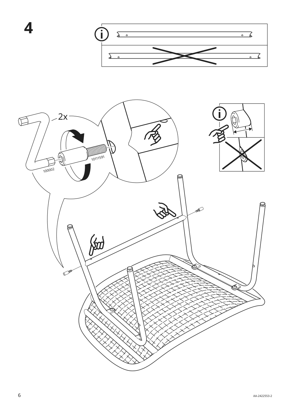 Assembly instructions for IKEA Fryksas ottoman rattan | Page 6 - IKEA FRYKSÅS armchair and ottoman 395.631.69