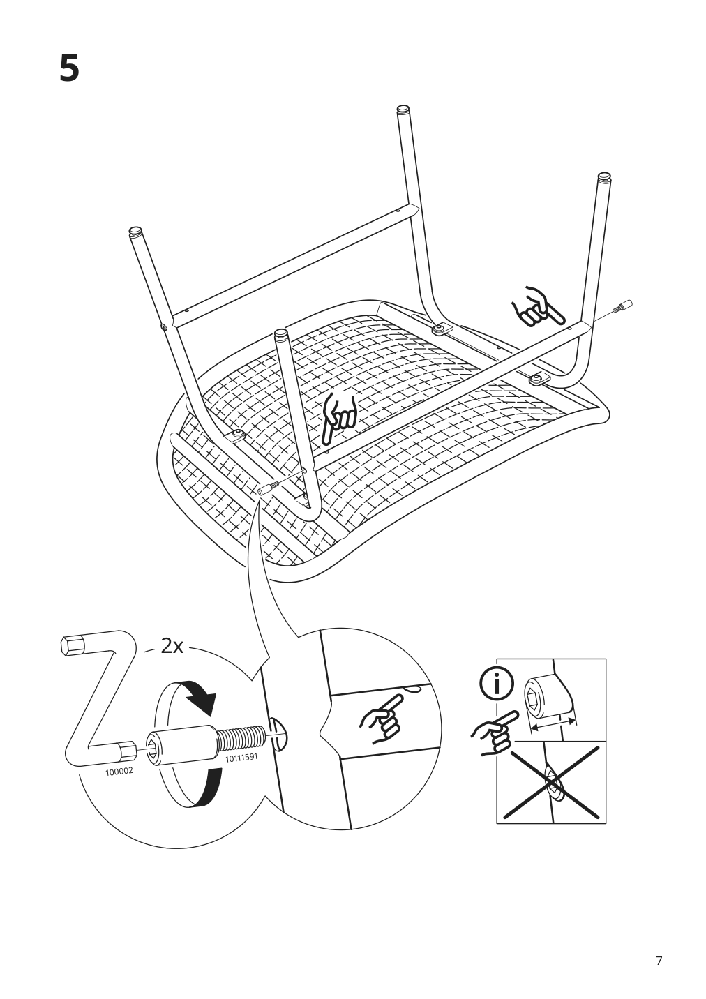 Assembly instructions for IKEA Fryksas ottoman rattan | Page 7 - IKEA FRYKSÅS armchair and ottoman 395.631.69