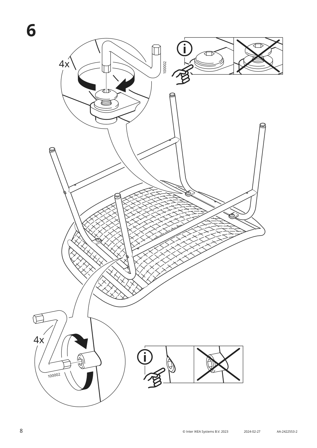 Assembly instructions for IKEA Fryksas ottoman rattan | Page 8 - IKEA FRYKSÅS armchair and ottoman 395.631.69