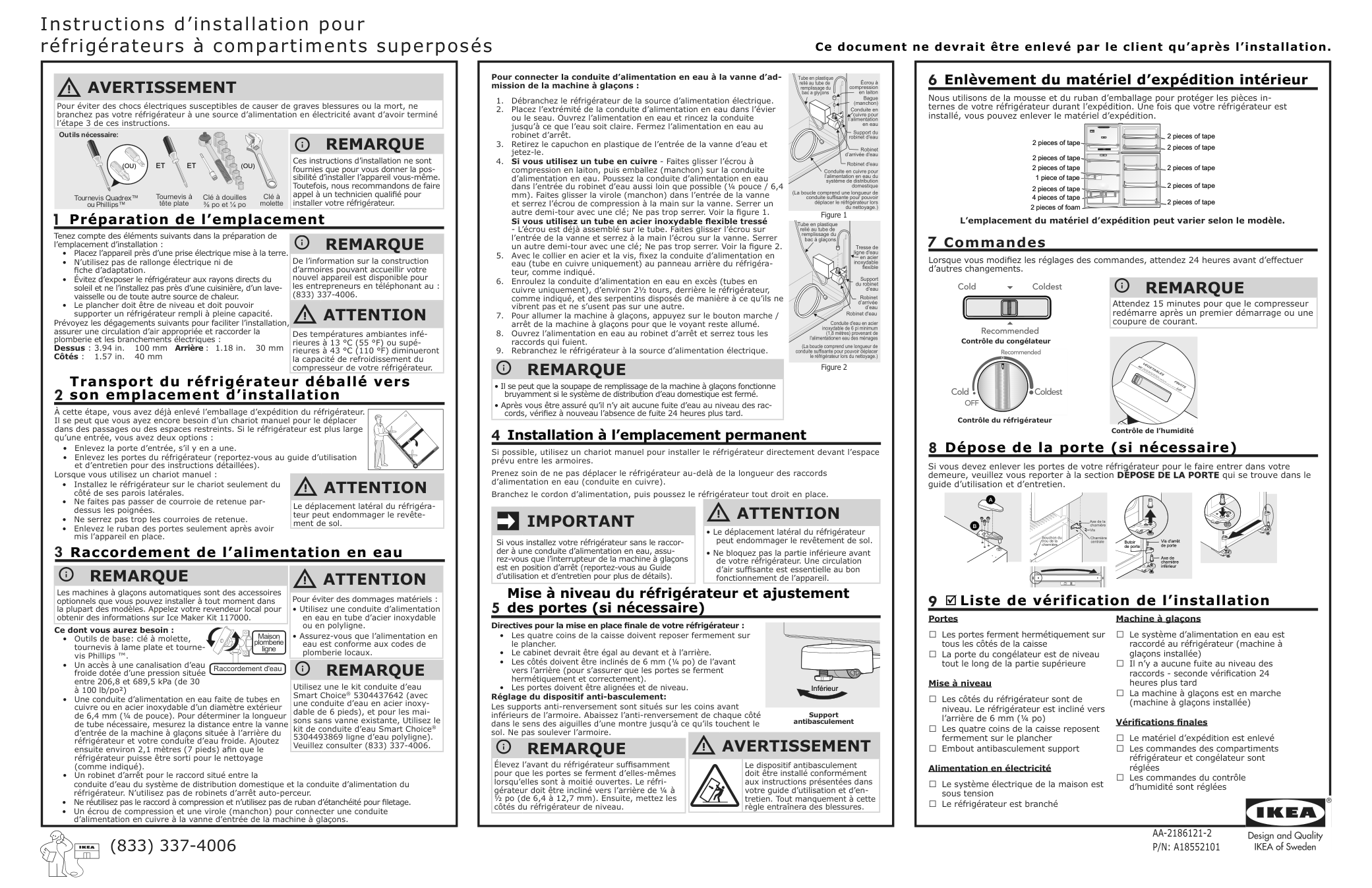 Assembly instructions for IKEA Frysbar top freezer refrigerator stainless steel | Page 3 - IKEA FRYSBAR top-freezer refrigerator 804.621.48