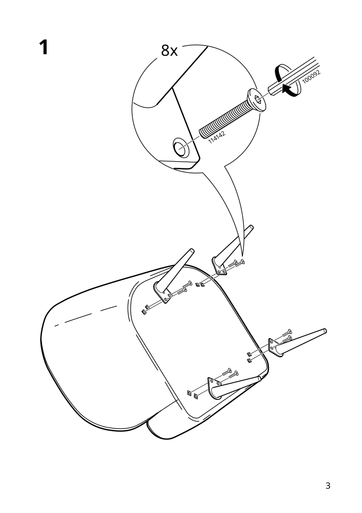 Assembly instructions for IKEA Fulloesa armchair gatehult gray | Page 3 - IKEA FULLÖSA armchair 005.480.52