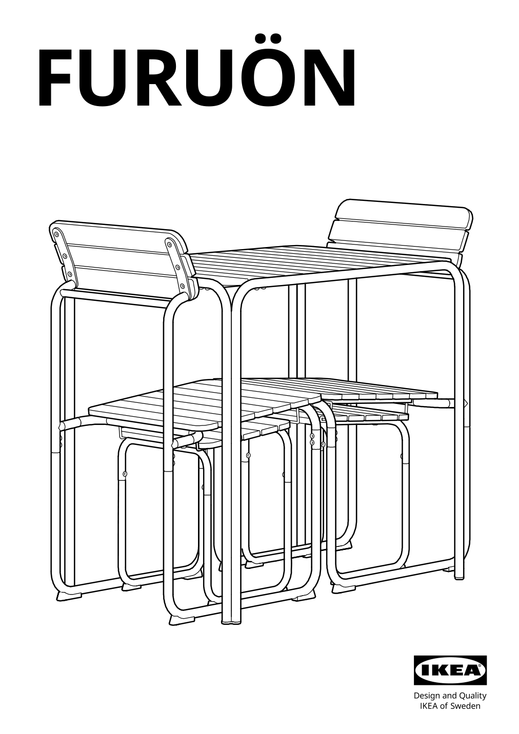 Assembly instructions for IKEA Furuoen dining table w 2 chairs 2 footstl brown outdoor | Page 1 - IKEA FURUÖN dining table w 2 chairs+2 footstl 305.437.36