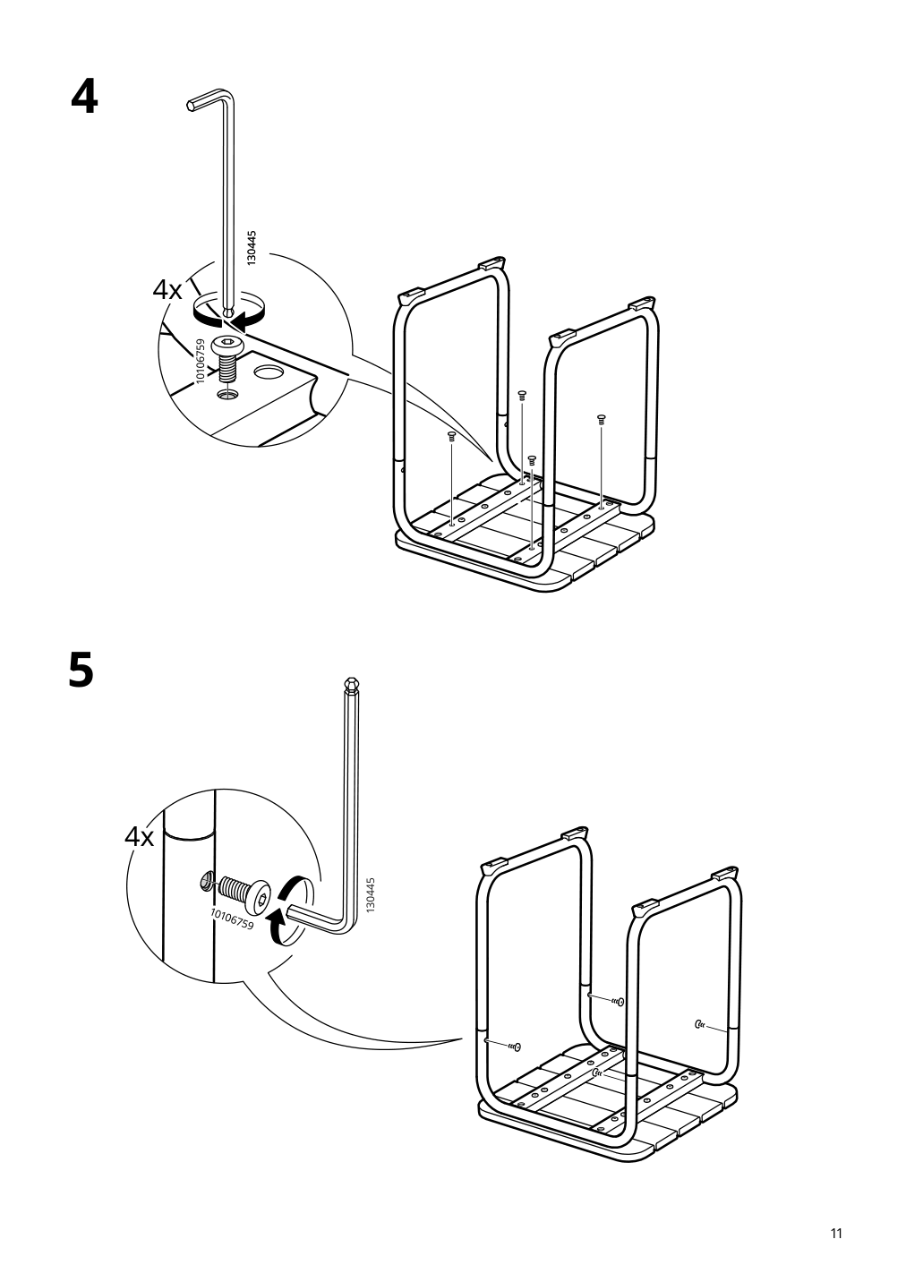 Assembly instructions for IKEA Furuoen dining table w 2 chairs 2 footstl brown outdoor | Page 11 - IKEA FURUÖN dining table w 2 chairs+2 footstl 305.437.36