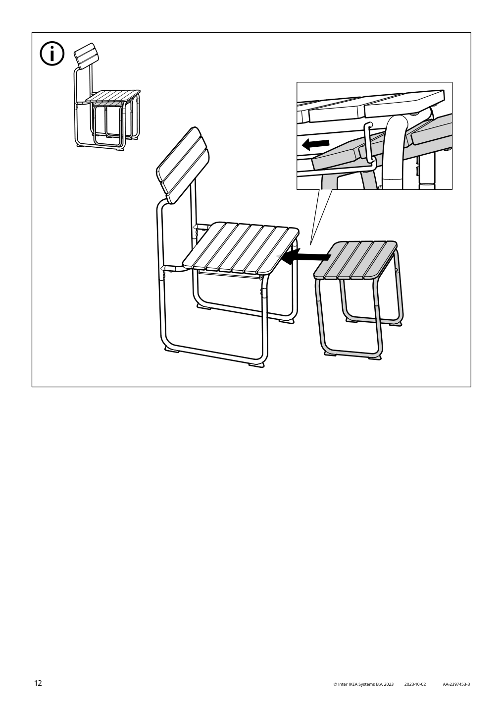 Assembly instructions for IKEA Furuoen dining table w 2 chairs 2 footstl brown outdoor | Page 12 - IKEA FURUÖN dining table w 2 chairs+2 footstl 305.437.36