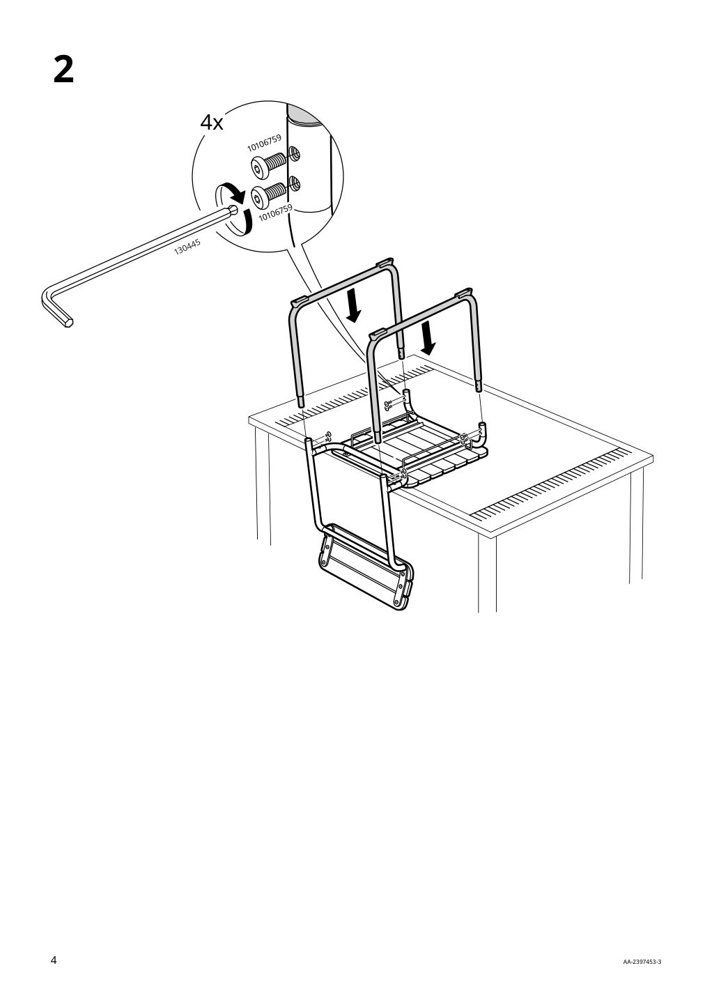 Assembly instructions for IKEA Furuoen dining table w 2 chairs 2 footstl brown outdoor | Page 4 - IKEA FURUÖN dining table w 2 chairs+2 footstl 305.437.36