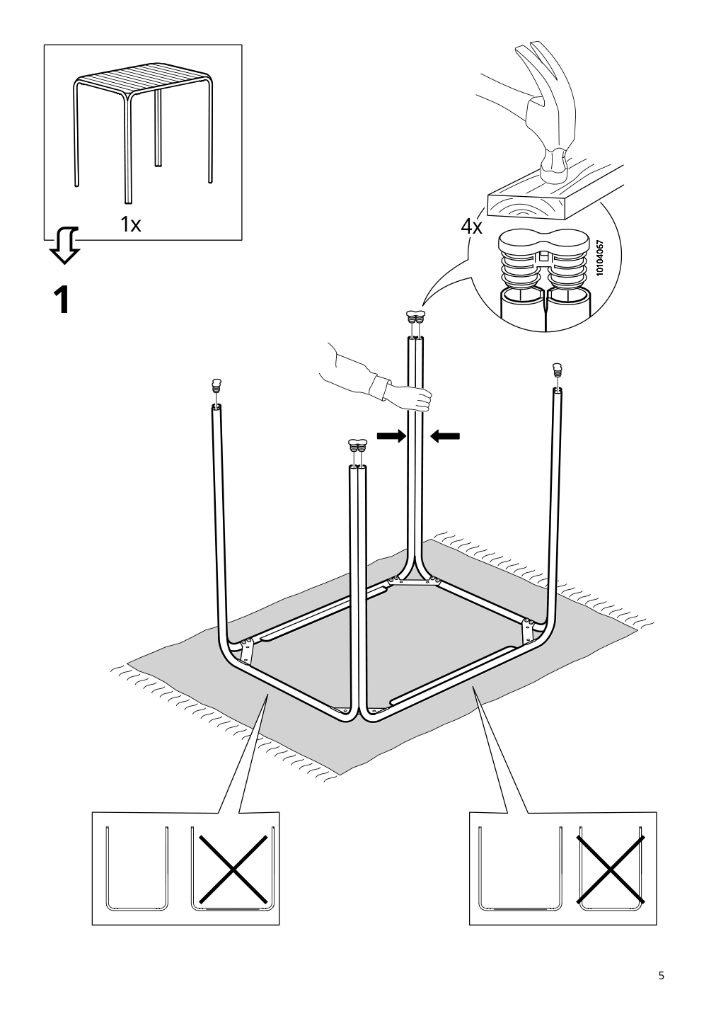 Assembly instructions for IKEA Furuoen dining table w 2 chairs 2 footstl brown outdoor | Page 5 - IKEA FURUÖN dining table w 2 chairs+2 footstl 305.437.36