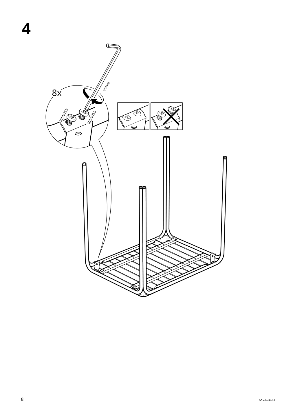 Assembly instructions for IKEA Furuoen dining table w 2 chairs 2 footstl brown outdoor | Page 8 - IKEA FURUÖN dining table w 2 chairs+2 footstl 305.437.36